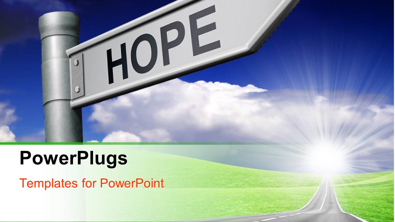 Hope Signpost Showing Direction to Bright Future with Sky in Background