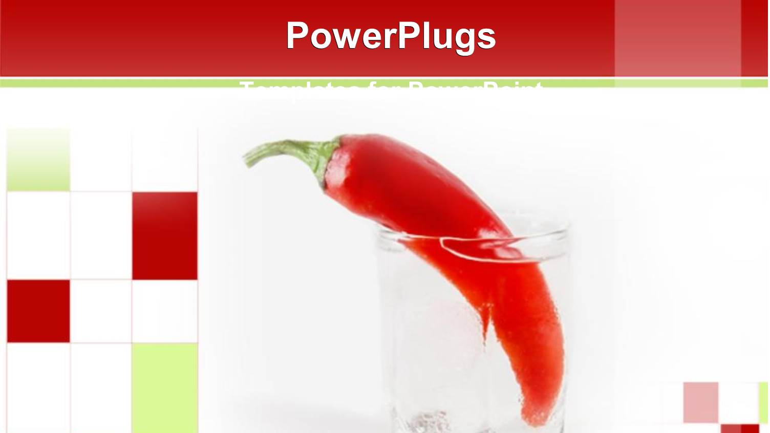 Hot Pepper Standing in small Glass of Water on White Background