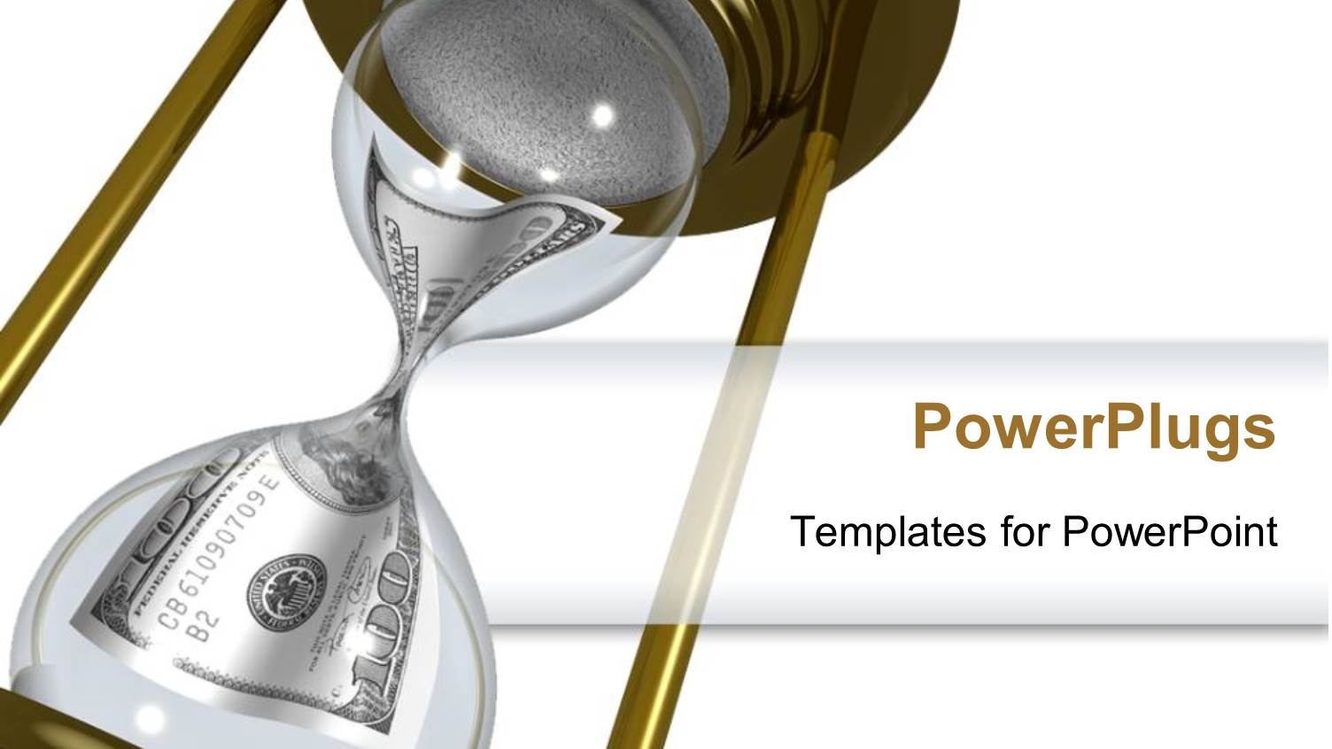 an Hourglass with a Dollar Note and White Background