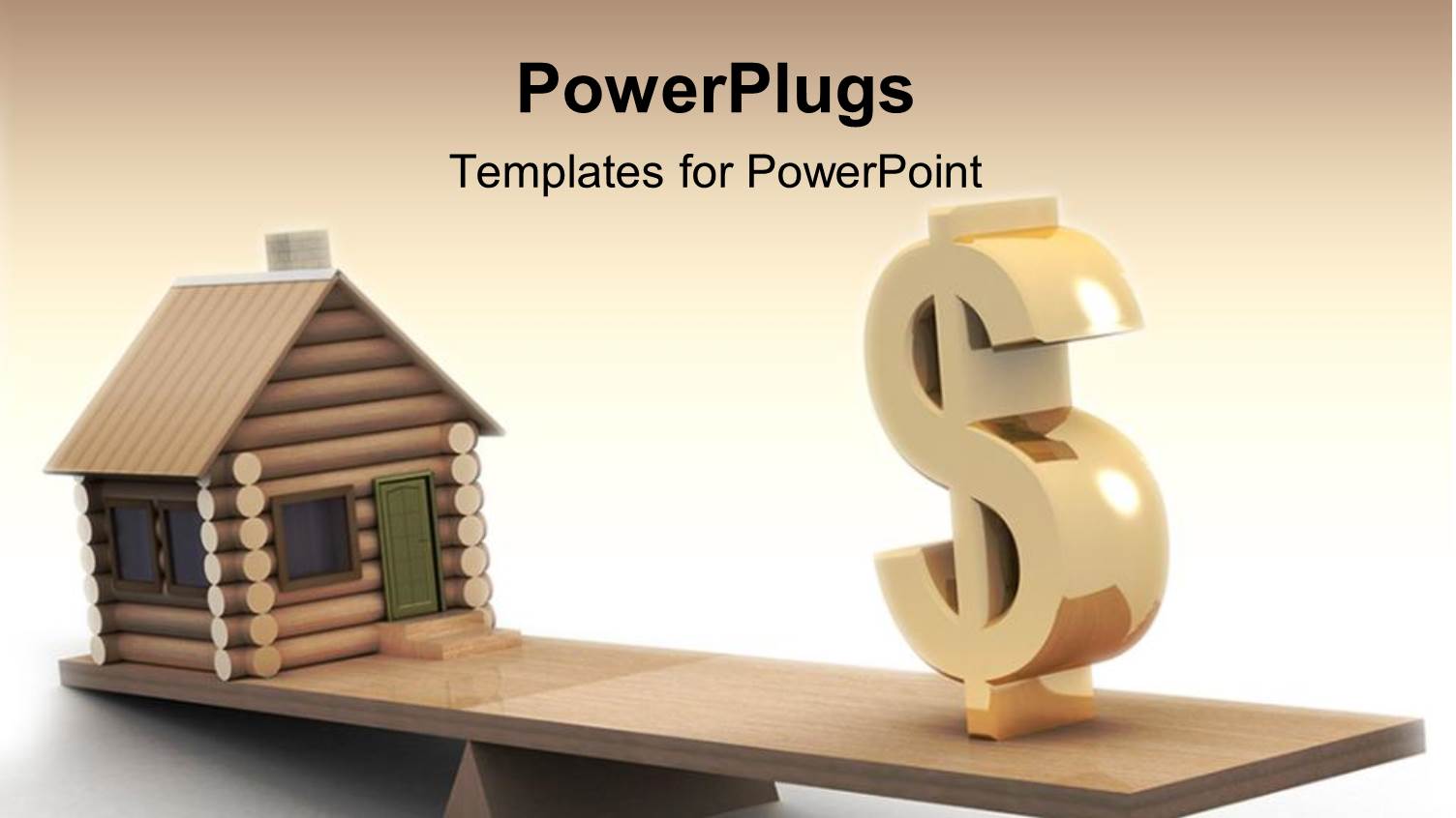 a House and Dollar Sign on a Wooden See Saw