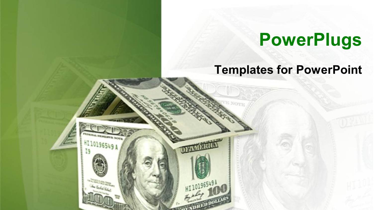 House Made of Dollar Bills with Green and White Background