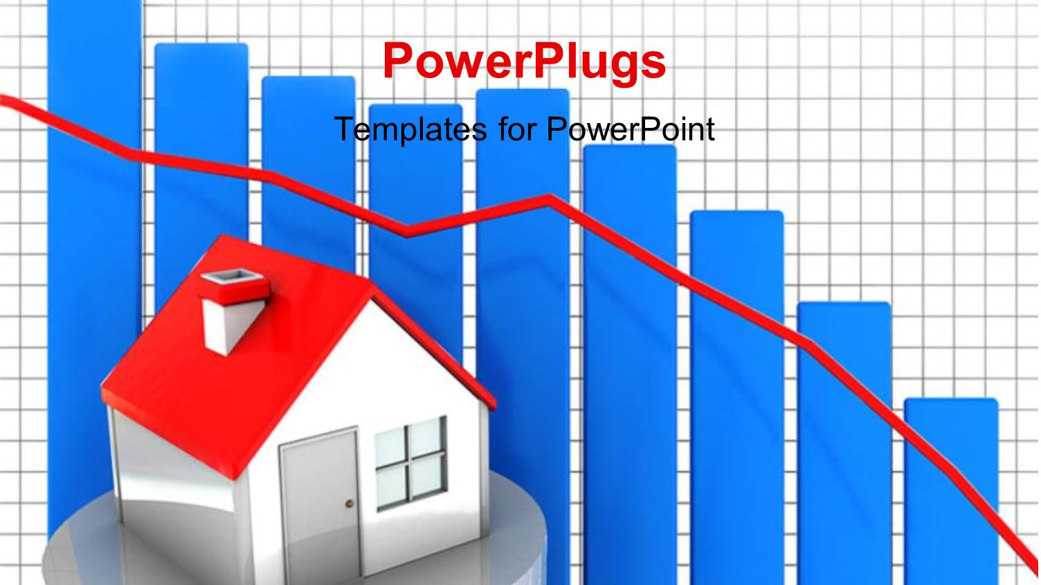 House Model on a 3D Bar with Real Estate Market Graph