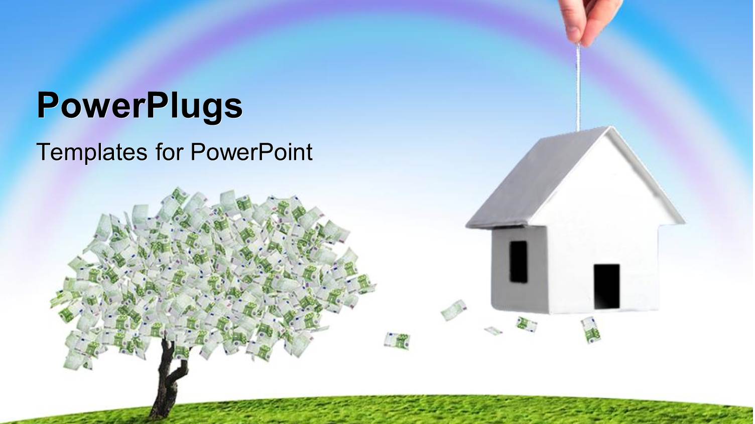 a House with a Tree and Place for Text