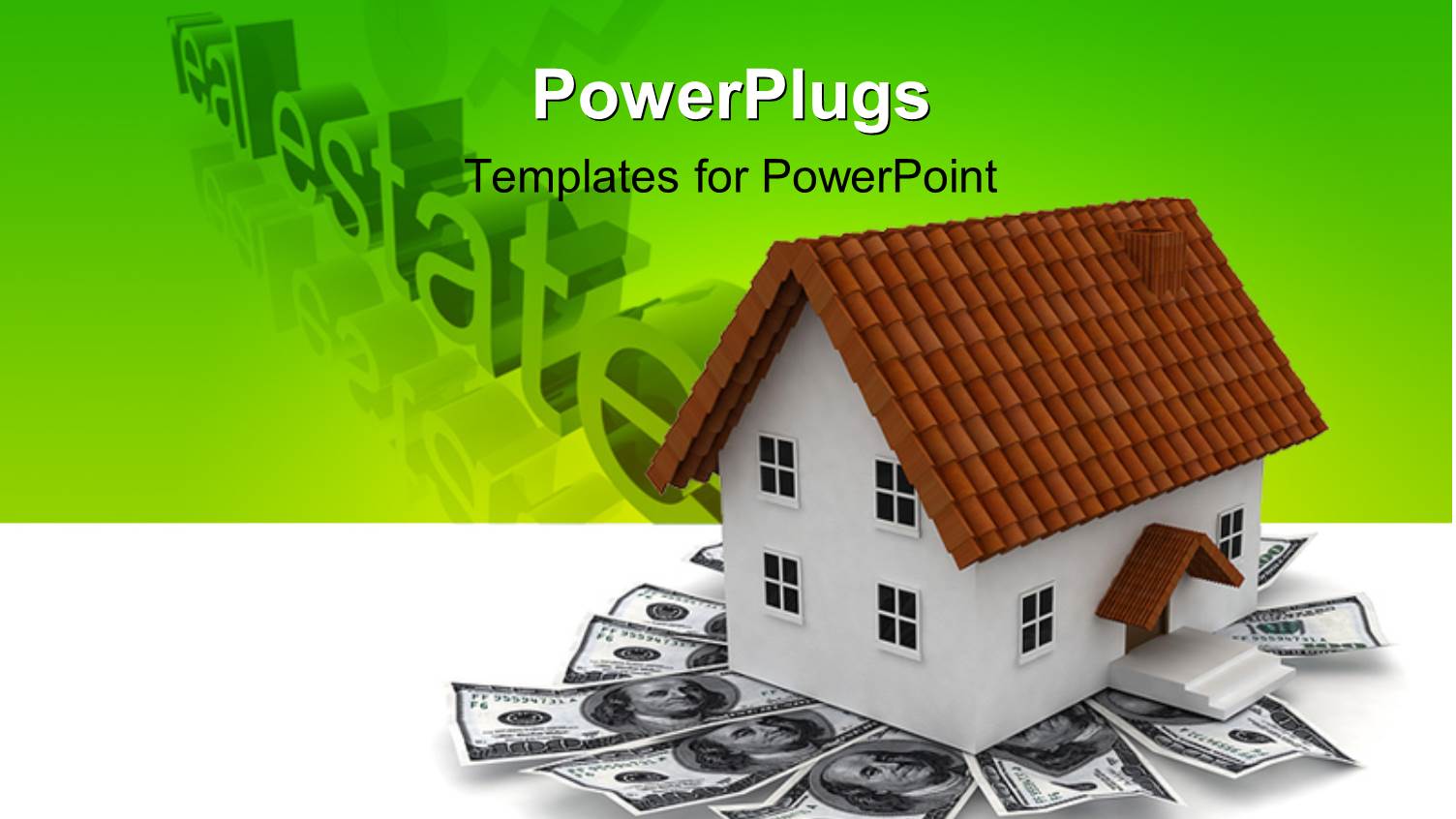 Houses for Sale Model on American Dollars with Green Color