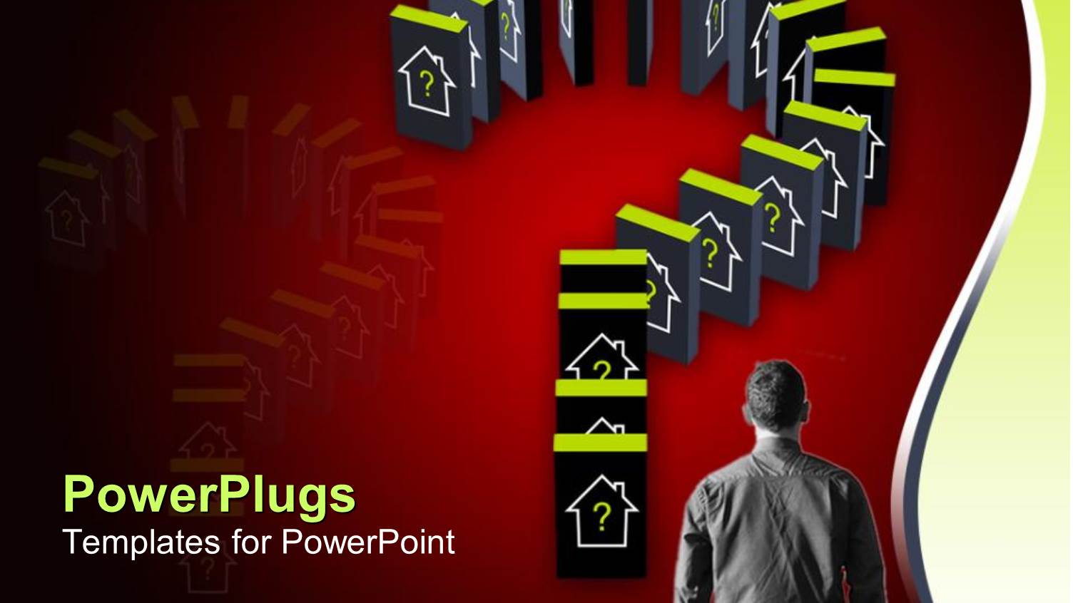 Housing Market Metaphor with Dominoes with House Icons, Real Estate Investing