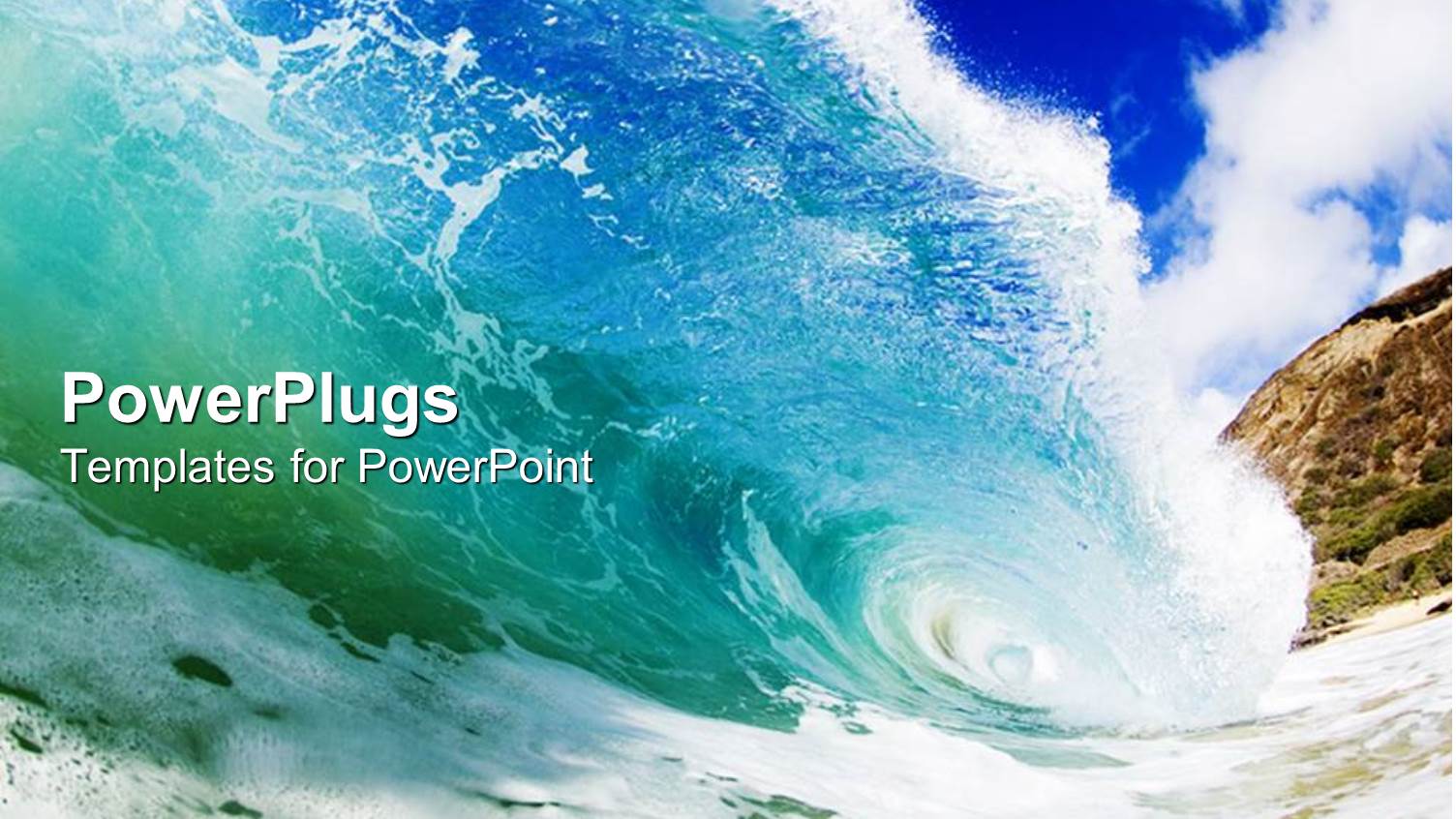 huge Ocean Wave on a Blue Sea Crushing Down