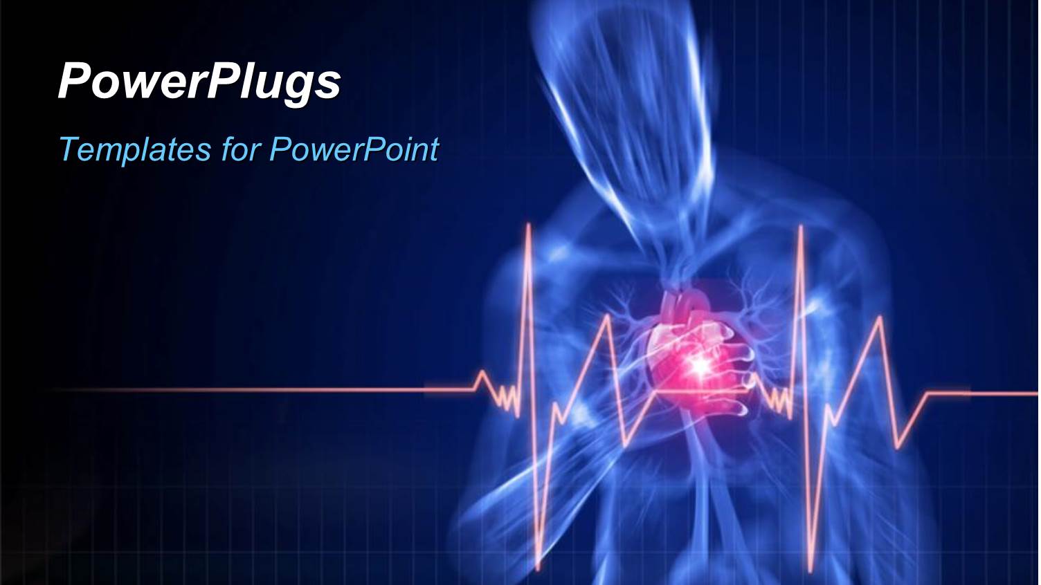 Human Anatomy with Pain in Heart with Heartbeat Graph in the Foreground