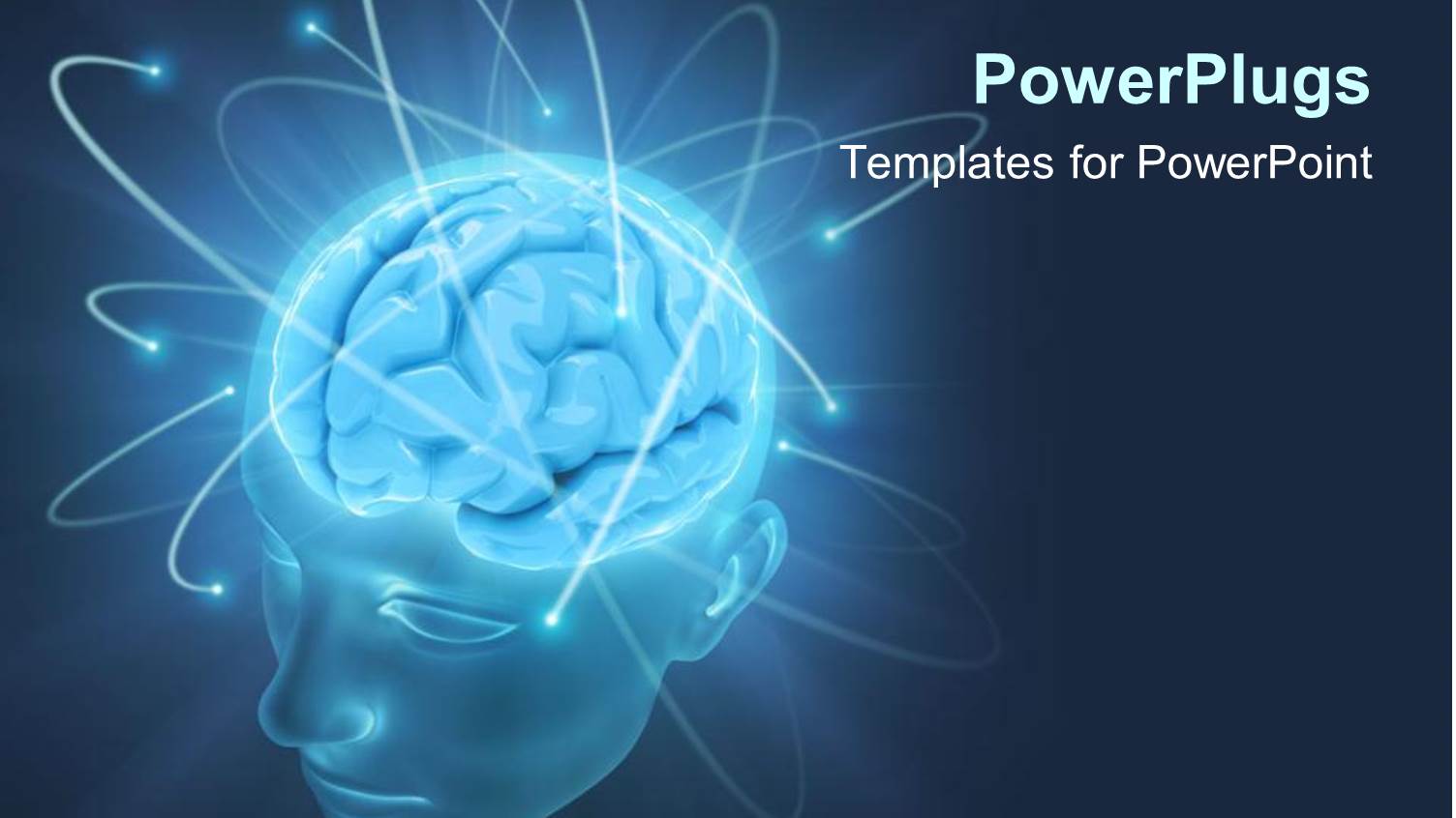a Human Brain with Bluish Background and Place for Text
