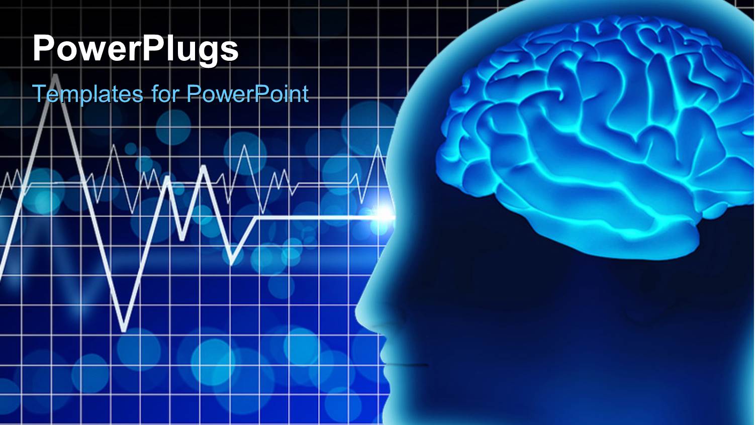 Human Brain Inside a Head Made in 3D Over Medical Tech Background