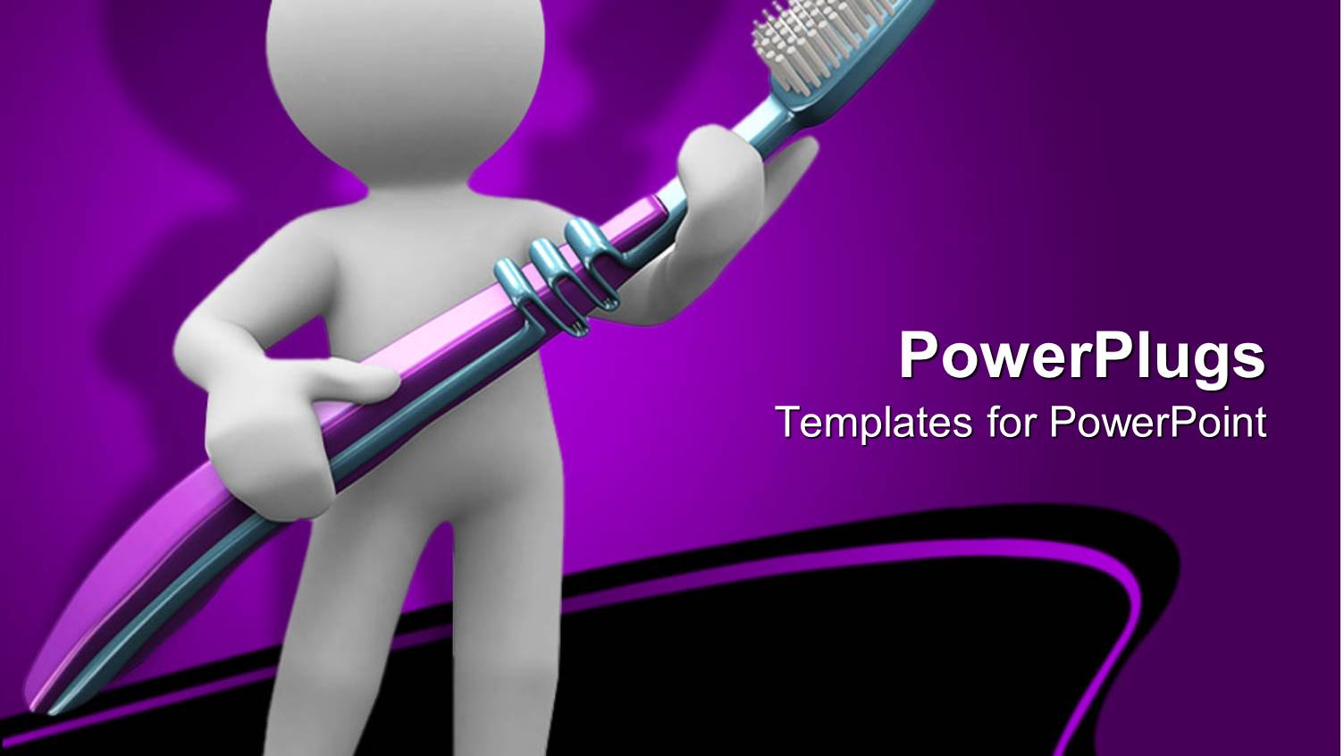 Human Carrying big Brush and Purple Background