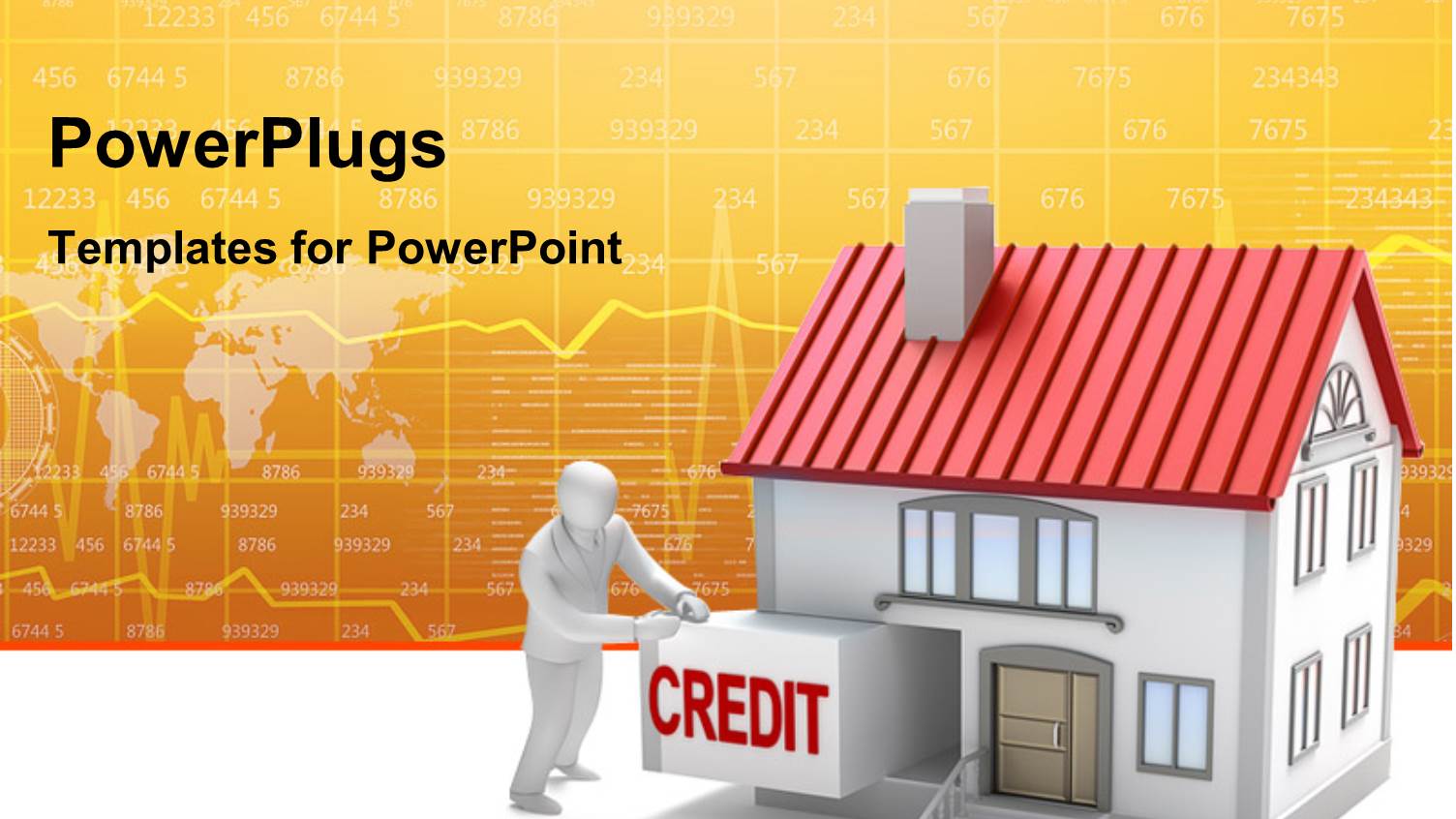 Human Character with Credit for House and Financial Depiction