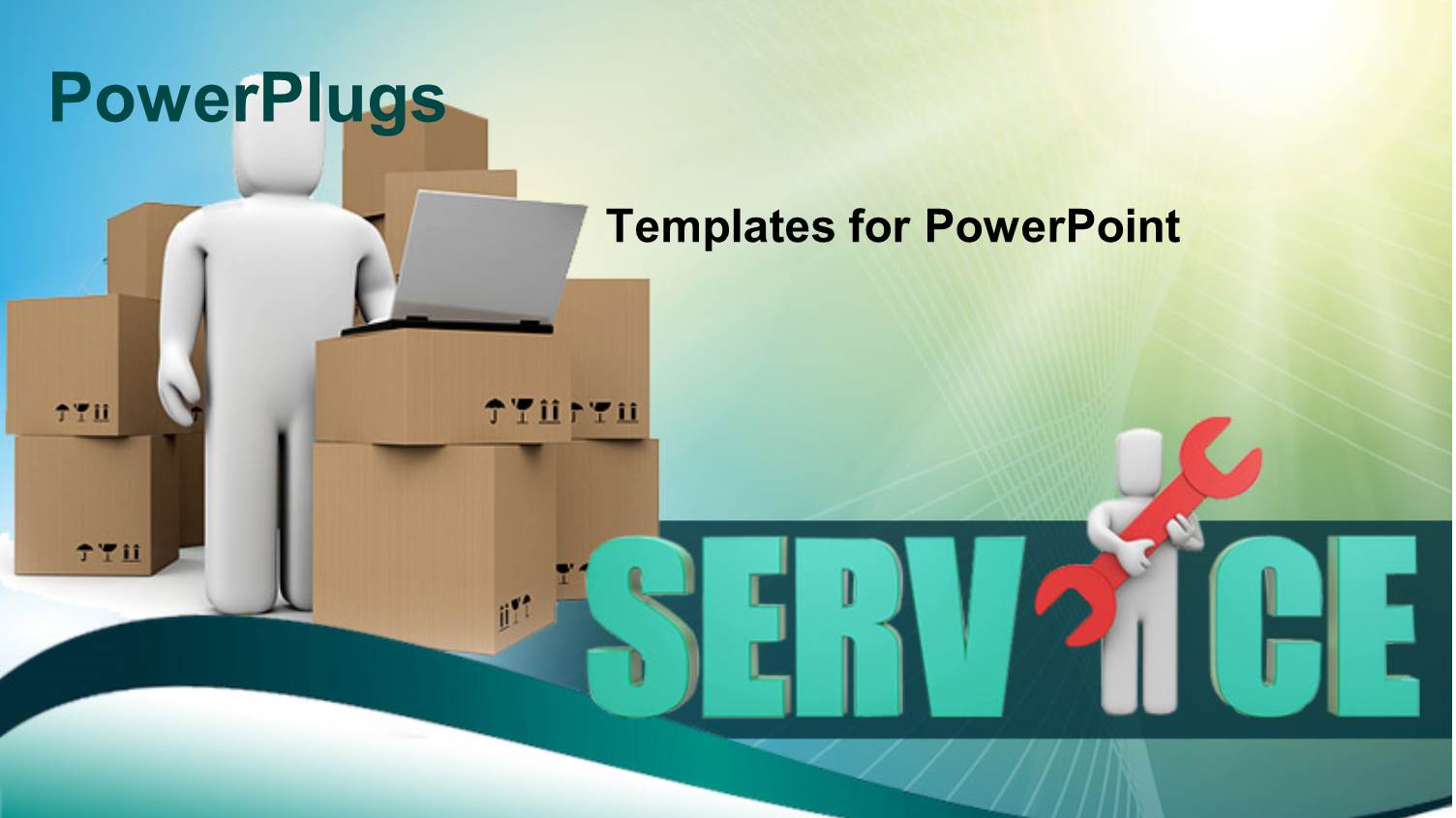 Human Character Holding Wrench with the Word SERVICE