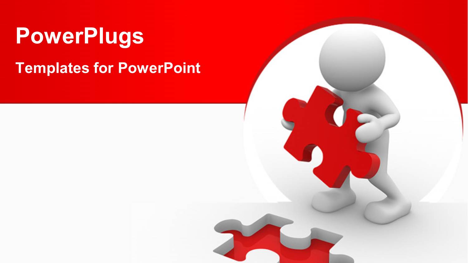 Human Character and Last Piece of Puzzle in Red with Whilte Color