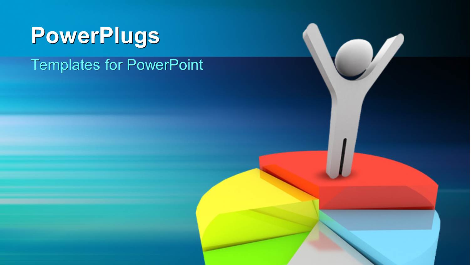 Human Character on the Top of Growing Pie-Chart