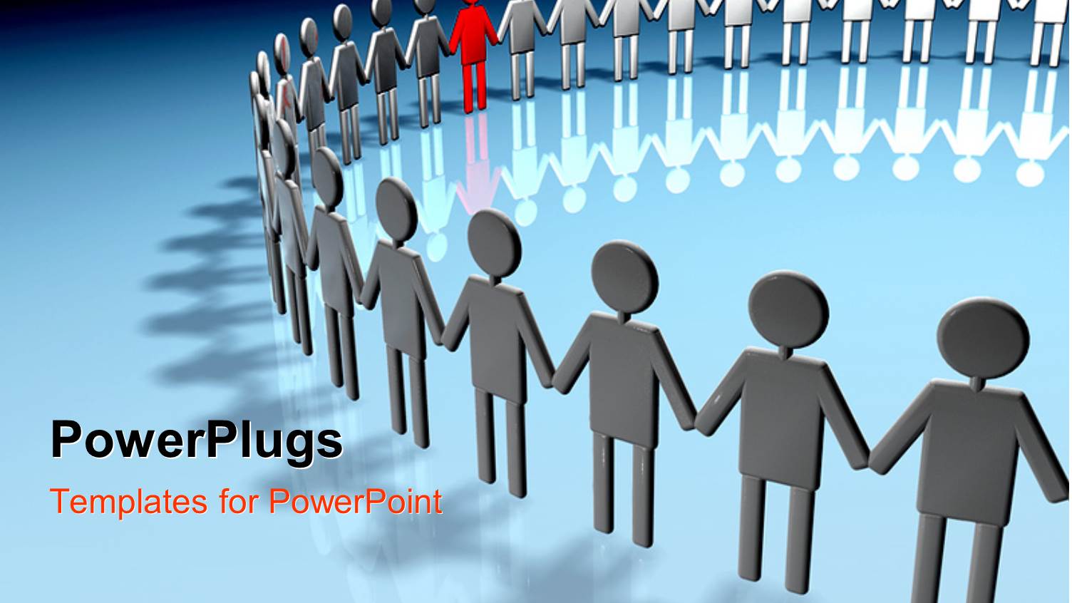 Human Circle of Black Humanoid with One in Red Illustrating Teamwork and Unity