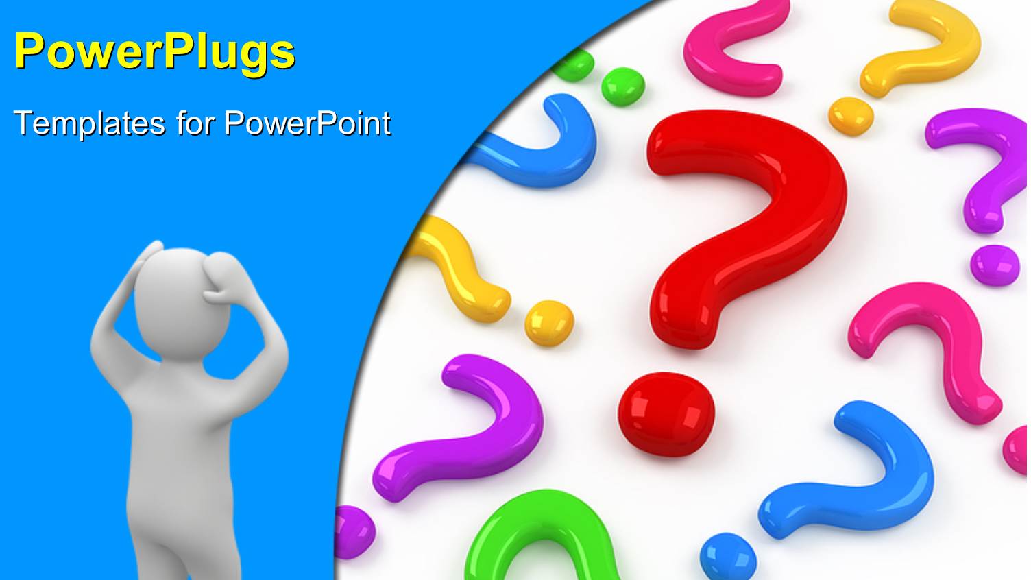 Human Figure Looks Confused with Different Colored Questions Marks