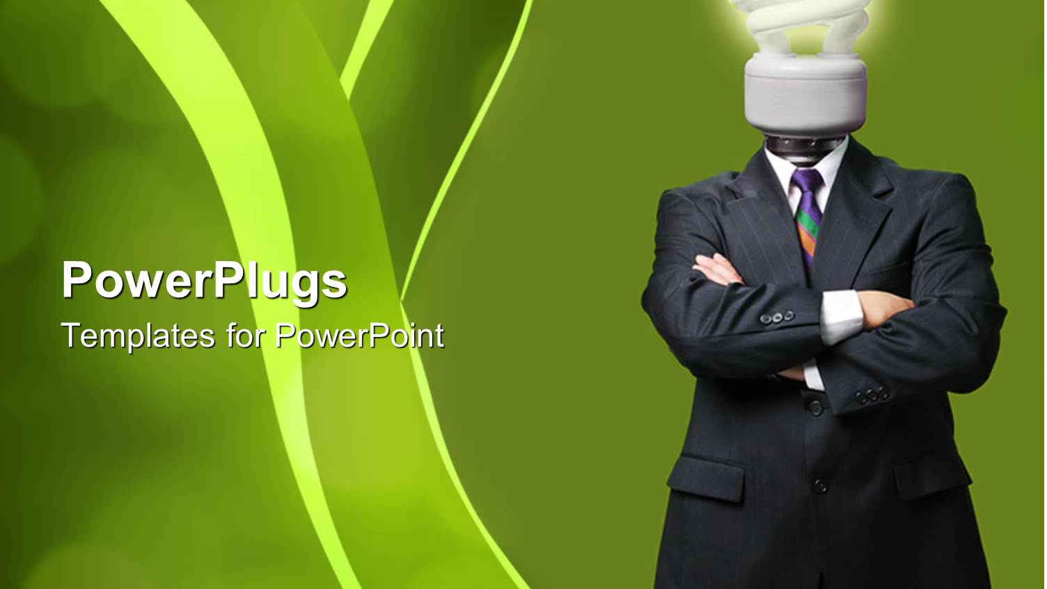 Human Figure with a Power Saving Light Bulb Head