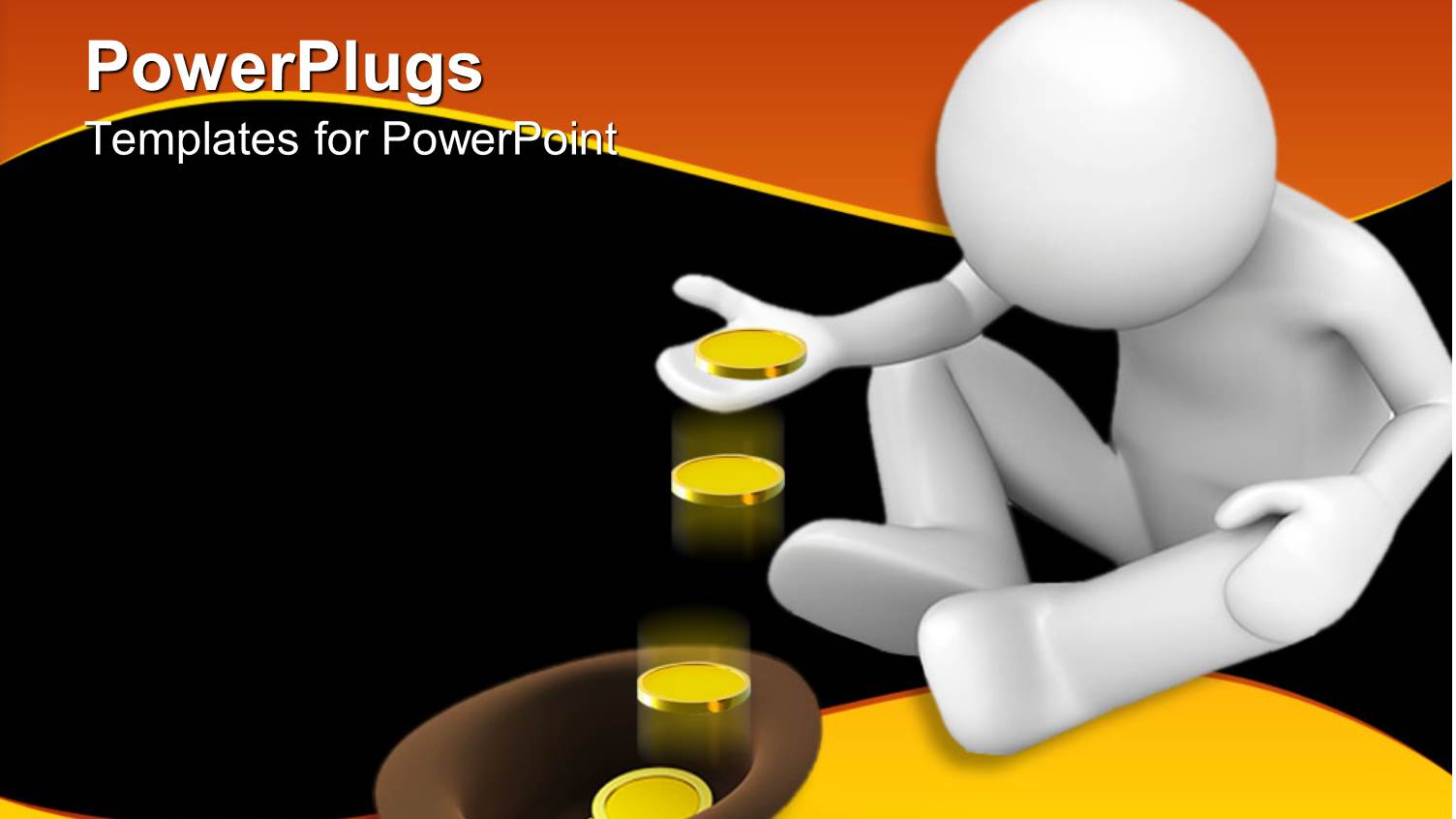 Human Figure Sitting and Counting Gold Coins into a Hat