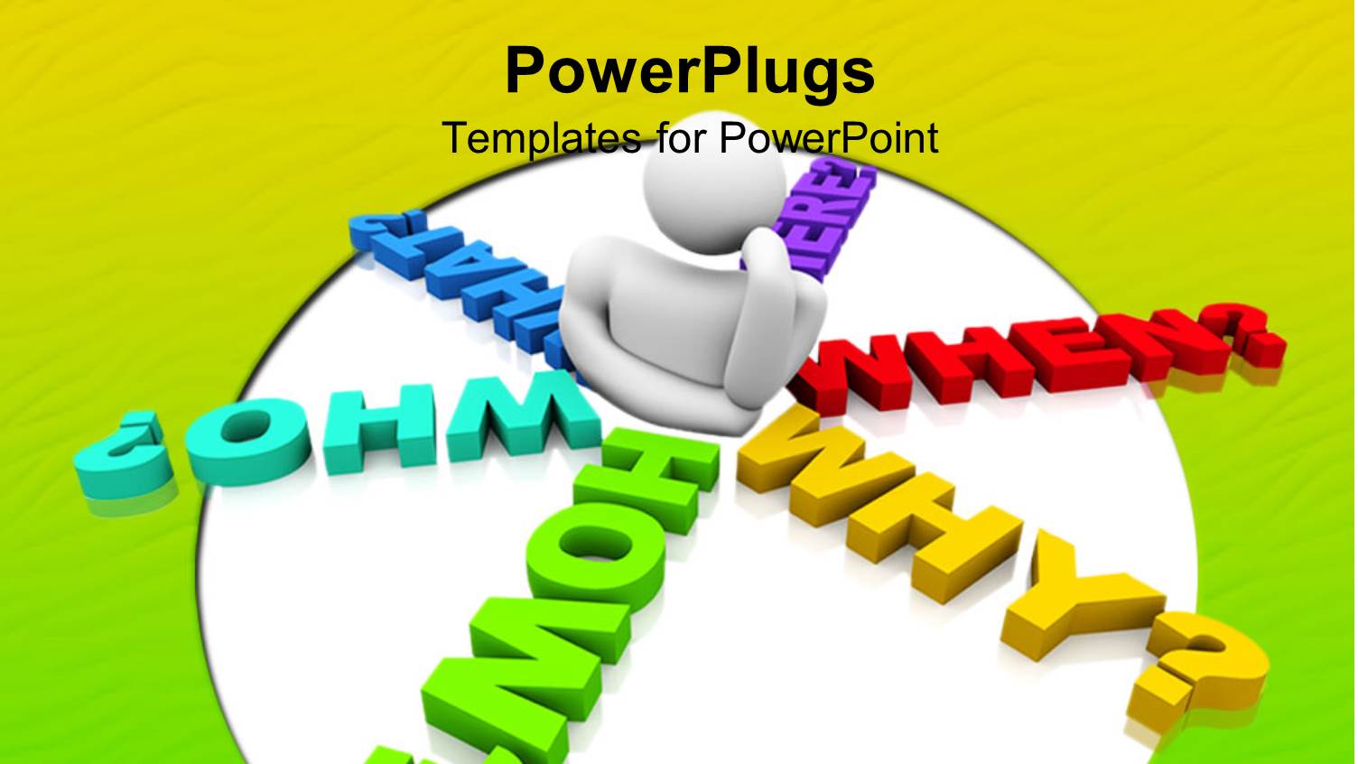 a Human Figure Thinking with Different Question Text with Question Marks