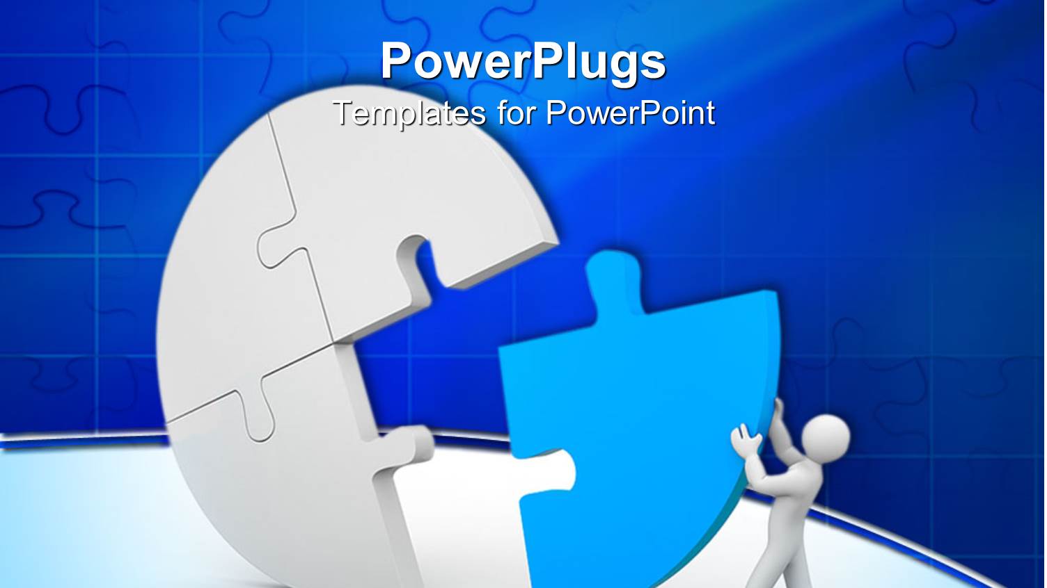 Human Figure Trying to Arrange a Round Blue and White Puzzle