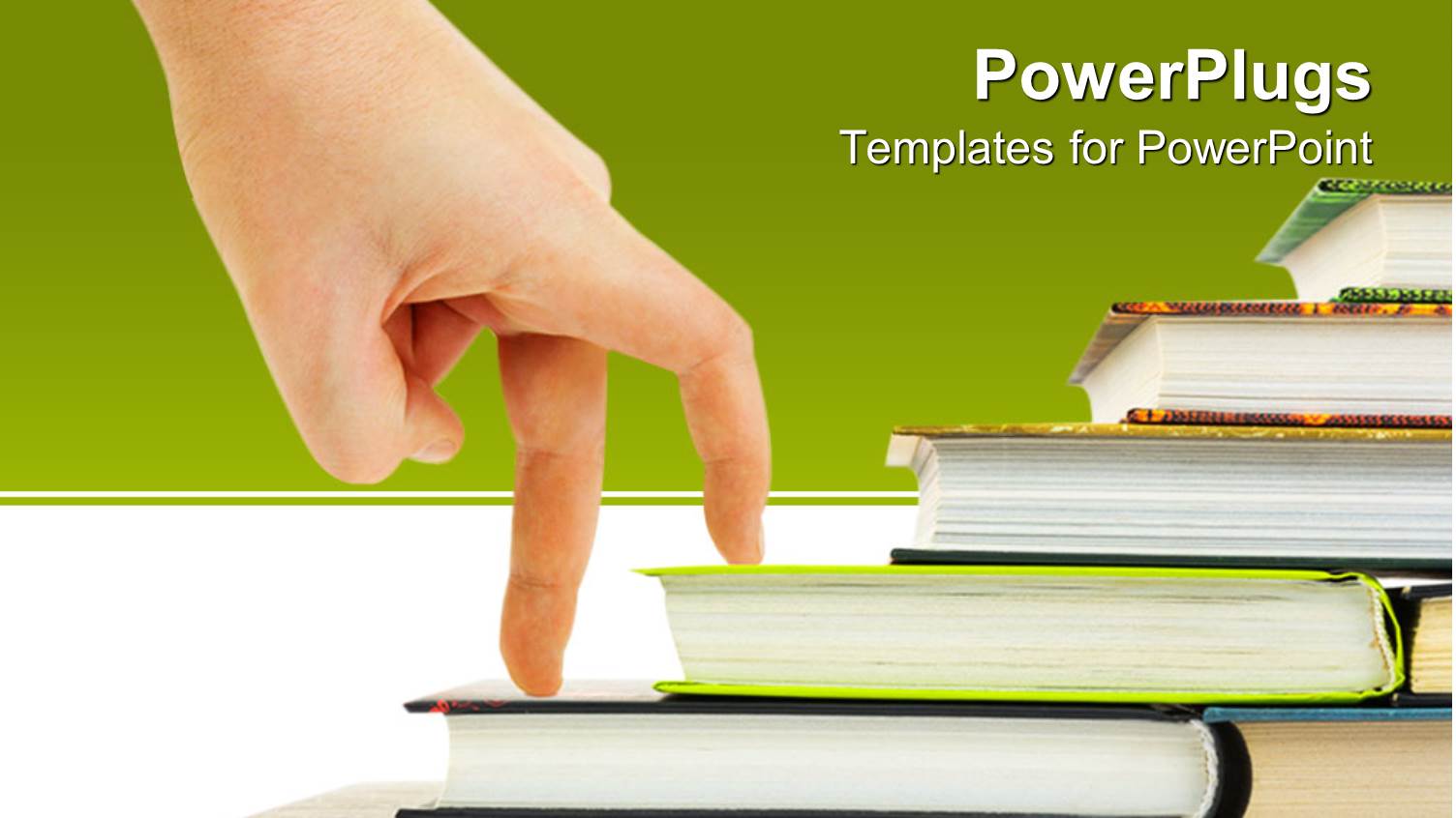 Human Hand Going Up as a Success on a Different Set of Books