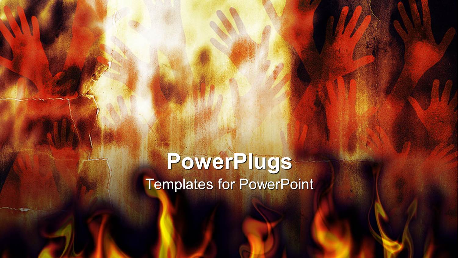 Human Hands in Flames Depicting Fierce Representation of Hell People Burning in Fire Flames