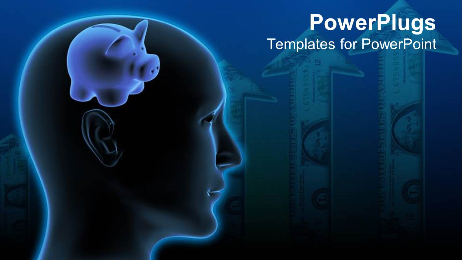 a Human Head with a Piggy Bank as a Brain