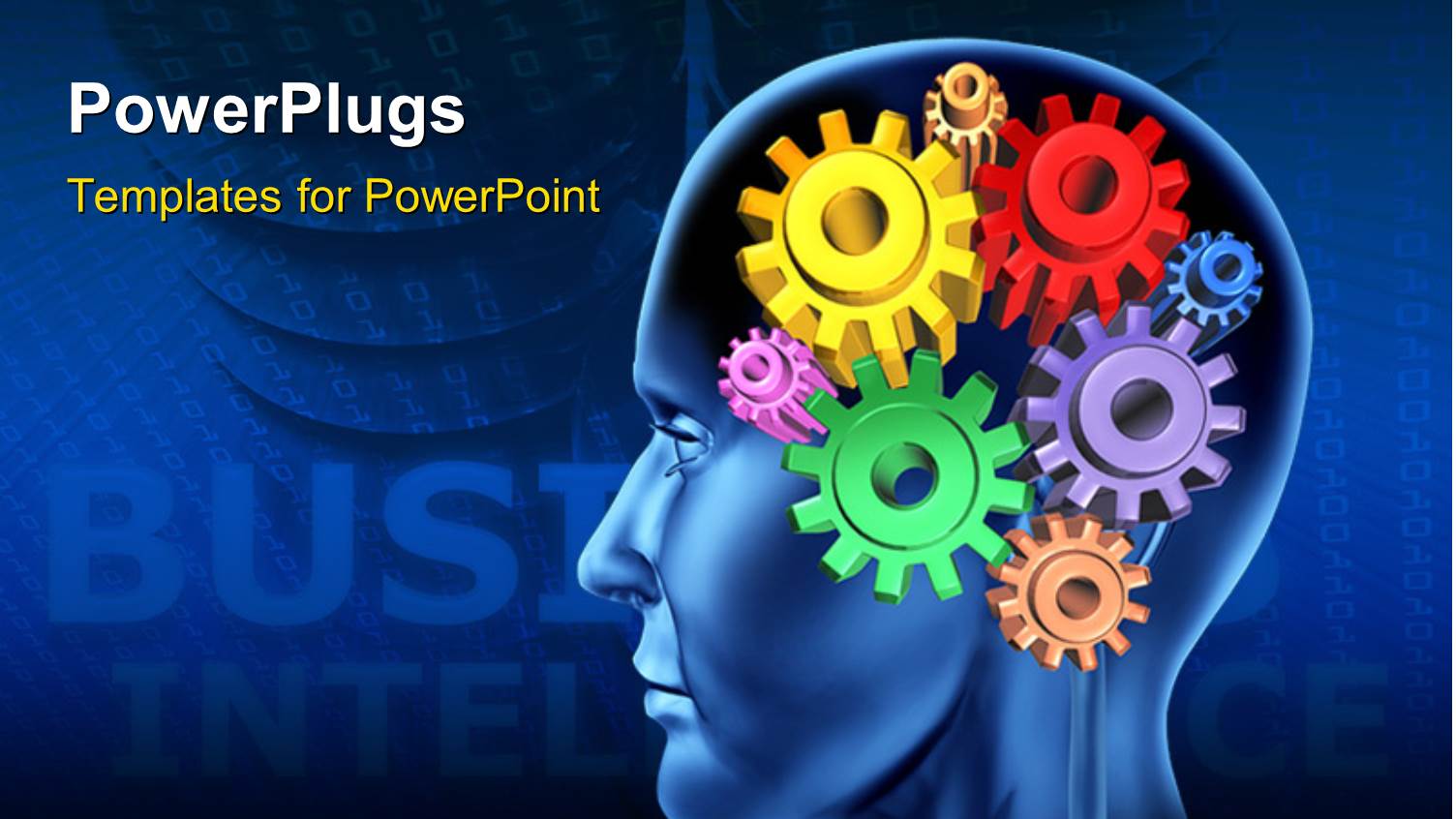 Human Head Profile Showing Multicolored Gears