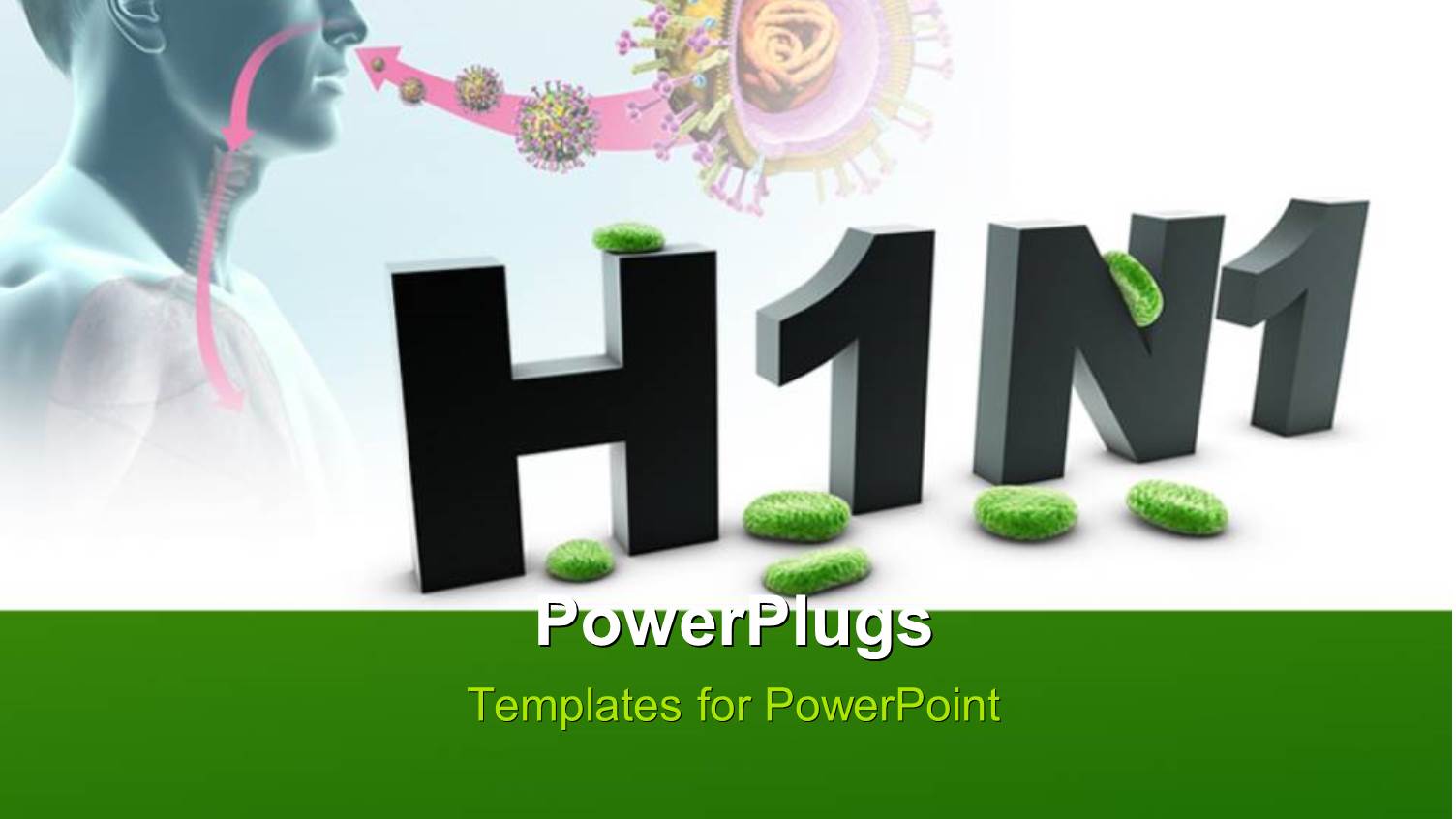 Human with New H1n1 Influenza Virus Over White Background