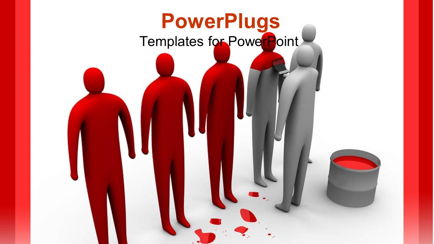 Human Painting White Humans Red with Brush