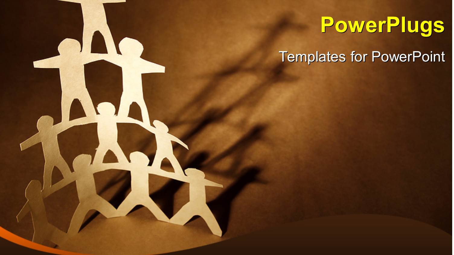 Human Team Pyramid on Dark Brown Background