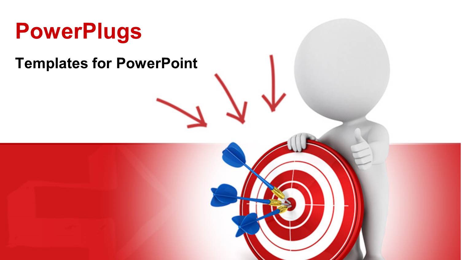 Humanoid Holding the Red Dart Board with Blue Arrows