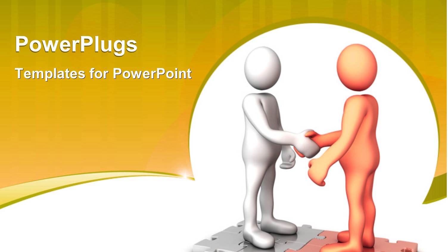 Humanoids Shaking Hands, with Brown Color