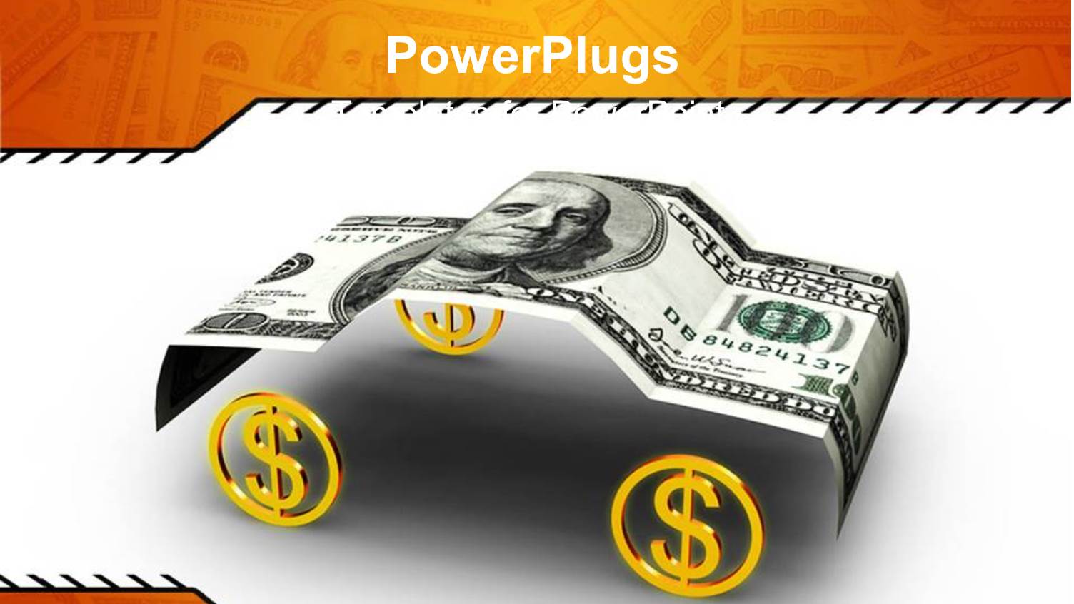 Hundred Dollar Bill Folded in Car Shape with Gold Dollar Sign Wheels