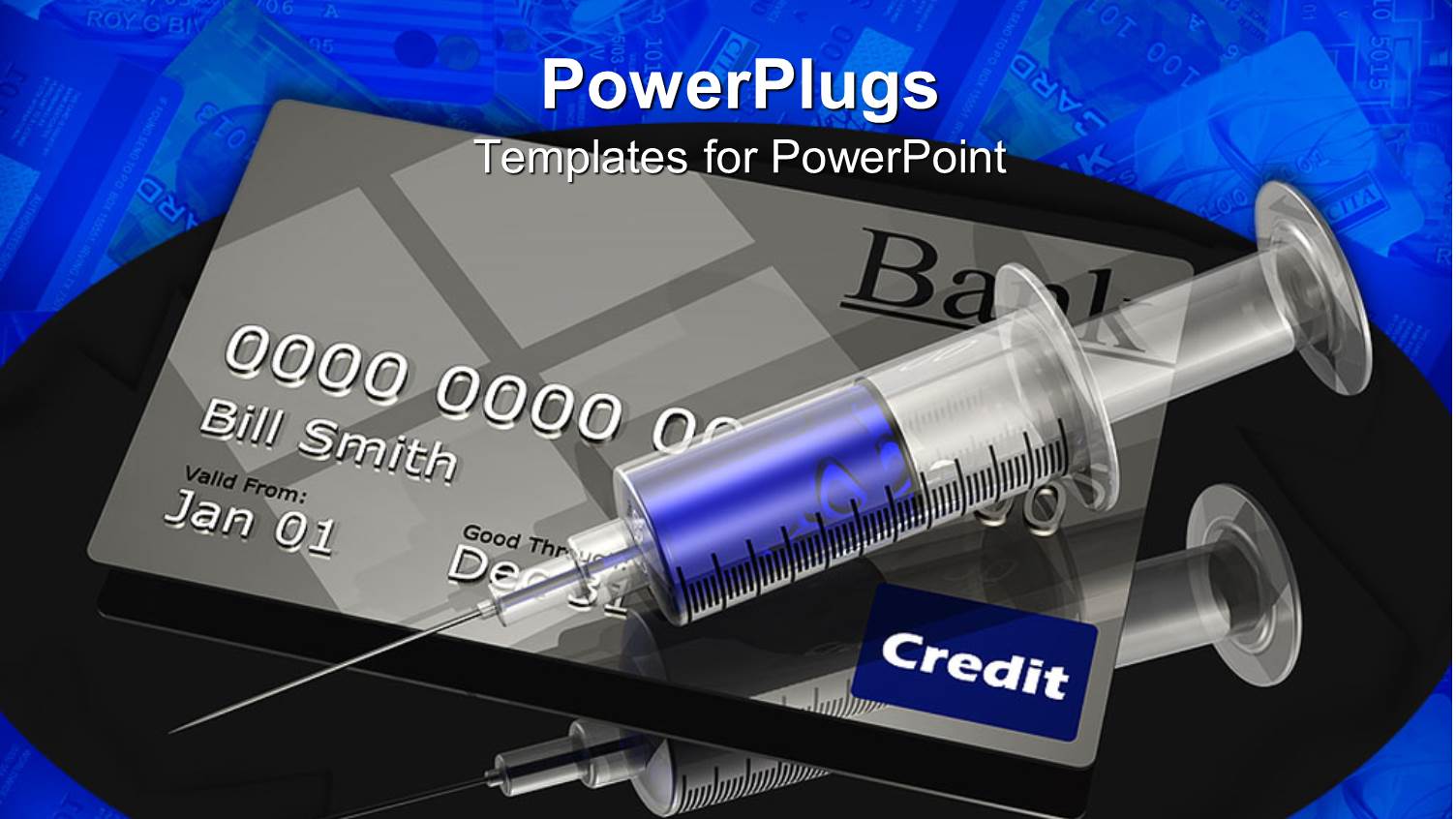 Hypodermic Needle on Silver Credit Card