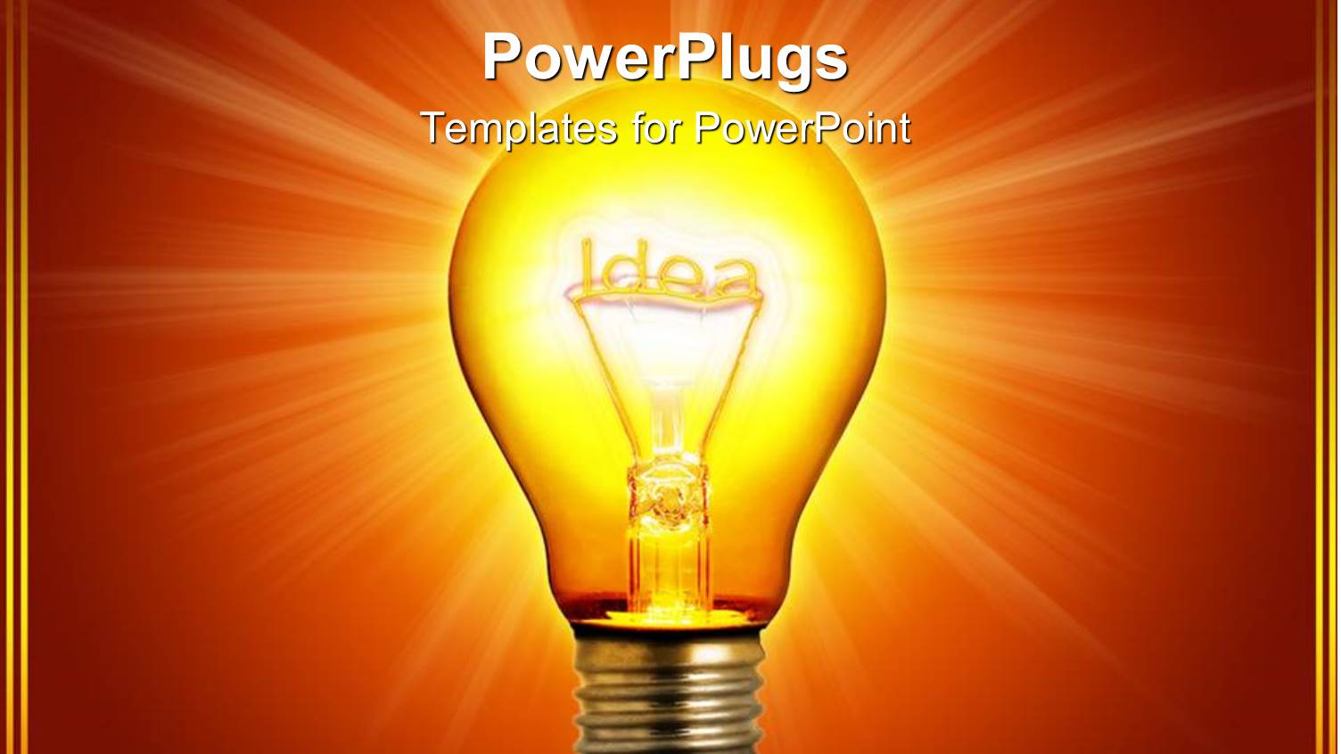 Idea Light Bulb Glowing, Orange Background