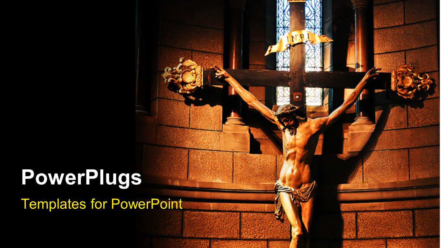 am Image of Jesus Christ on the Cross with Bright Lights