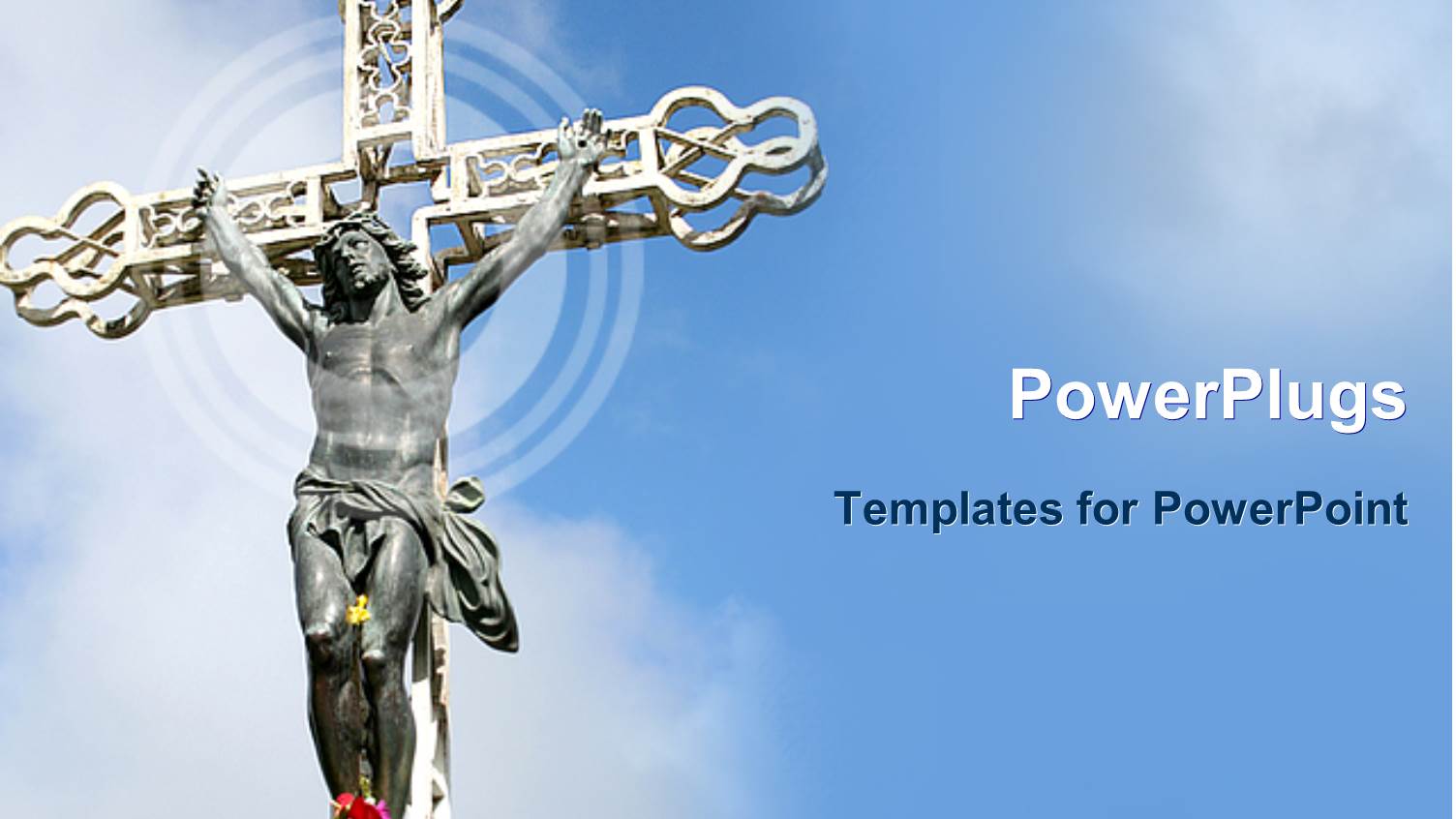 Image of Jesus Nailed to a Cross with Clear Blue Sky