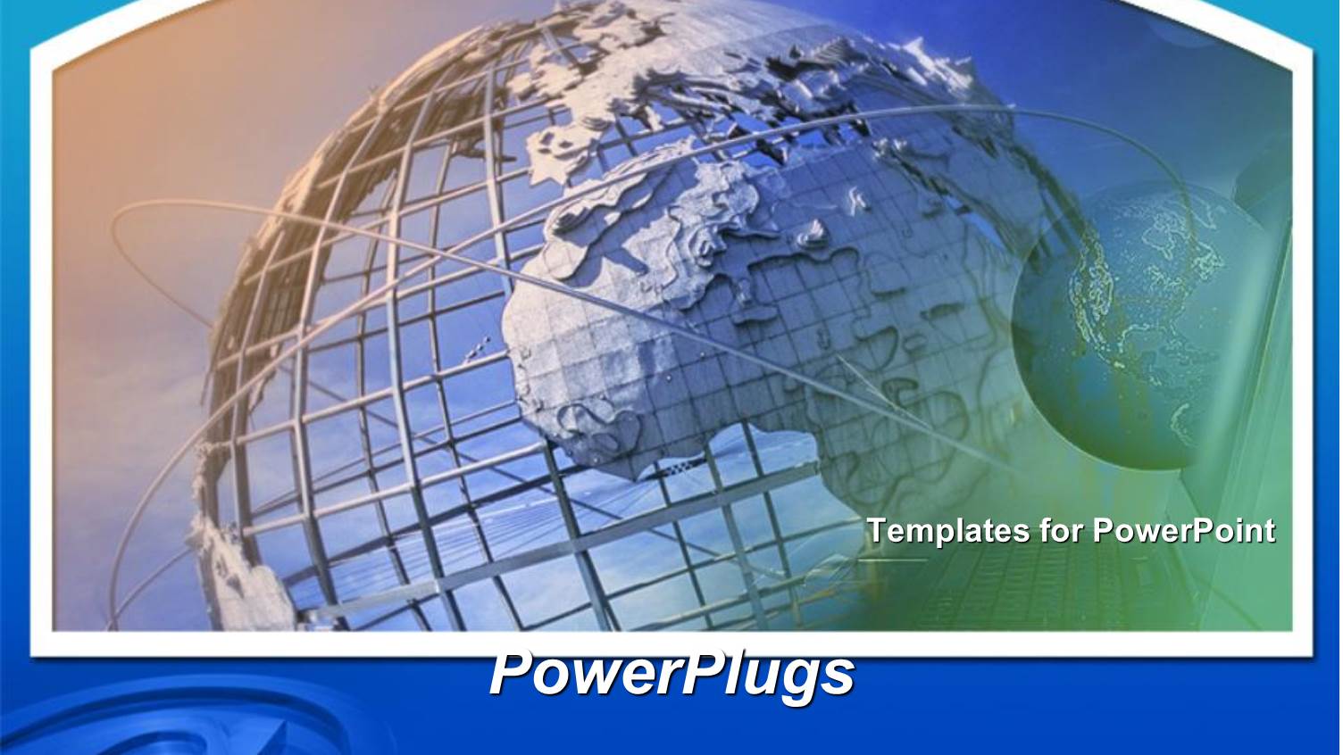 an Image of a large Transparent Globe with its Orbits and a smaller One