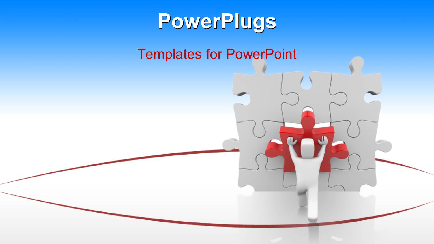 Rendering of 3D Man Fitting Missing Puzzle Piece