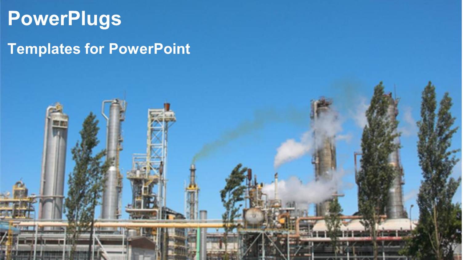 an Industrial Background Along with Smoke and Trees in the Background