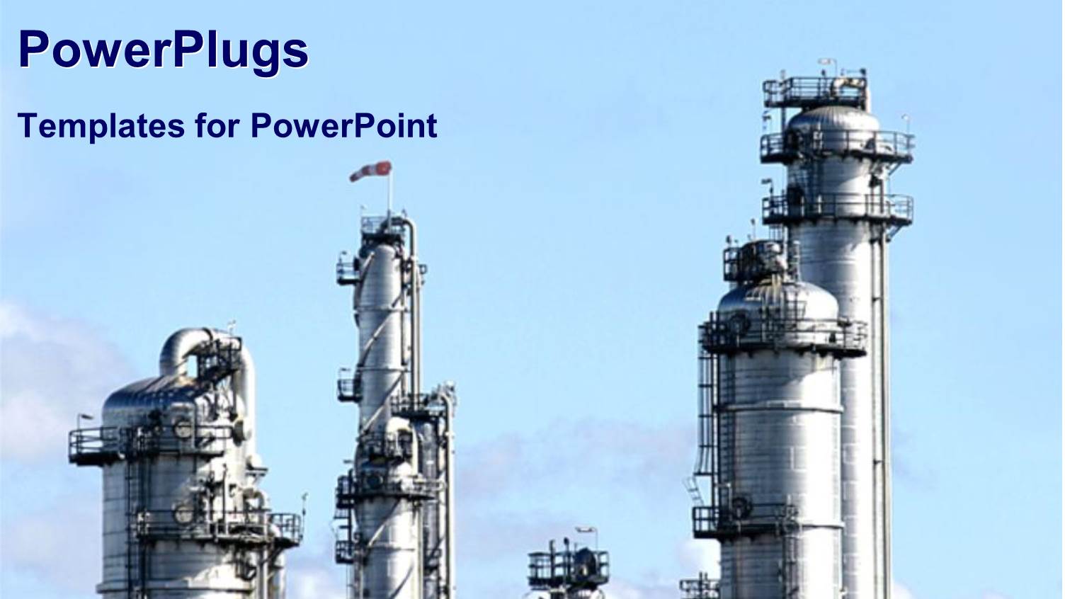 Industrial Plant Representing Chemical Industry on Light Blue Sky Background