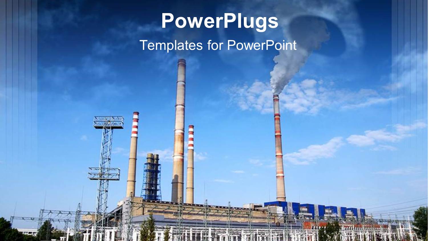 Industrial Plant with Smoke and Skull Made of Smoke on the Sky