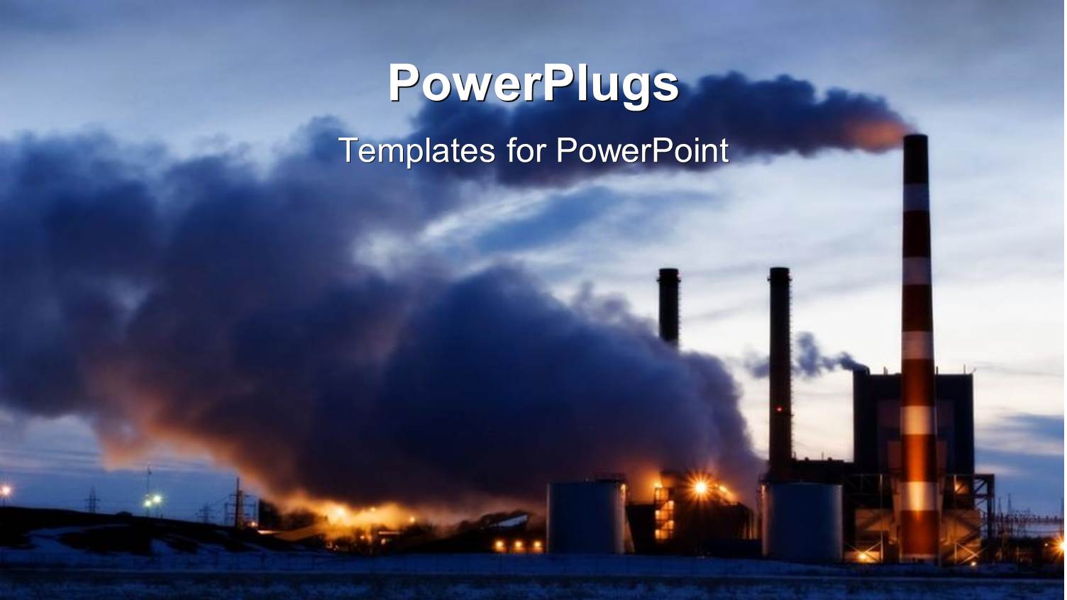 Industrial Plant Spewing Thick Smoke, Factory