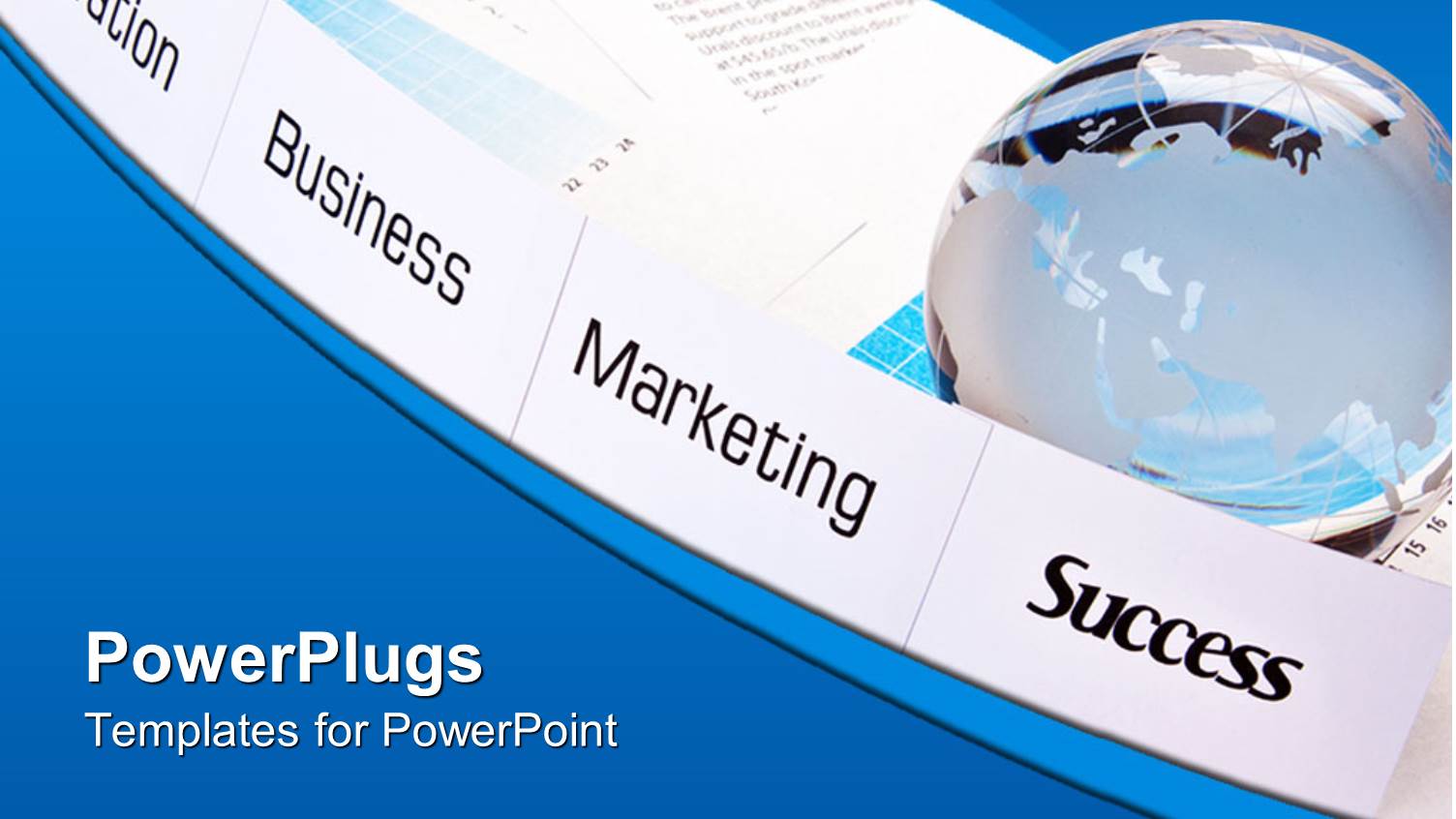 Innovation, Business, Marketing, Success on White Paper Pieces, Glowing Globe on Business and Financial Papers