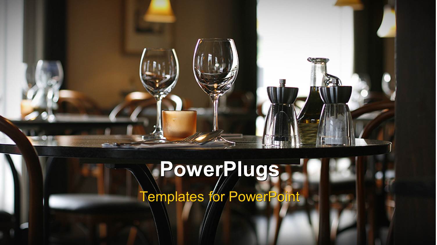 Interior of a Cozy Restaurant Focusing on a Ready Table for Two