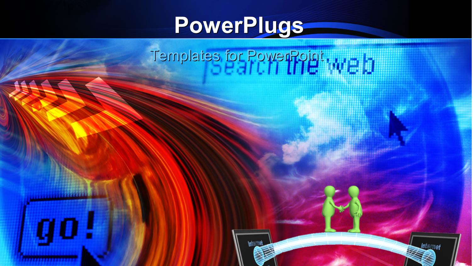 Internet Communication with Handshake of 3D Men and Web Depictions