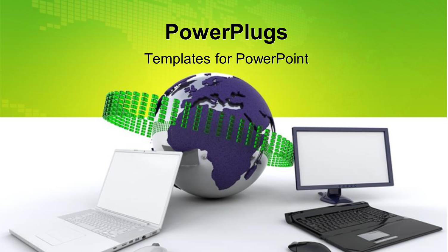 Internet Depiction with Computers Around the Globe Connected Together 