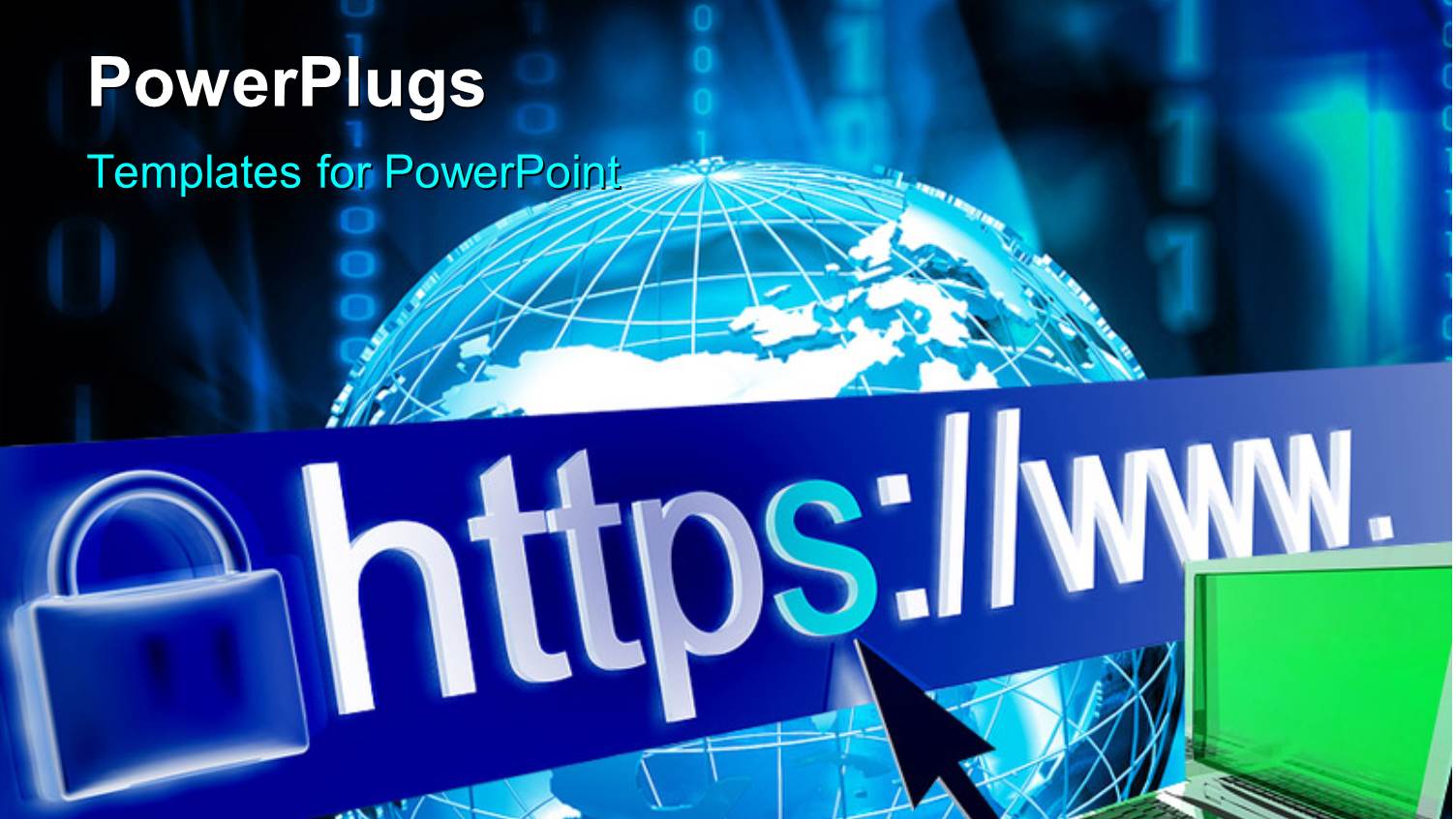 Internet Security with Padlock Symbol Beside URL Over Laptop and Globe