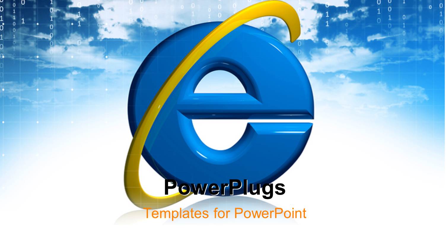 Internet Symbol Over Blue Background with Binary Digits